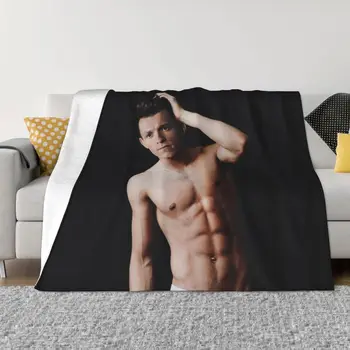 Tom Holland Сексуално Одеяло за тяло с 3D принтом, меко фланелевое флисовое топло одеяло за пътуване, спално бельо, стеганое одеало за диван
