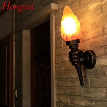 Hongcui външни стенни аплици, класическа лампа-фенерче, творчески led Водоустойчива лампа за дома