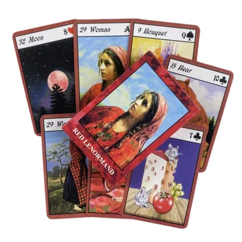 Червени карти, Оракул на Lenorman, Тесте карти за гадаене на Таро, английското издание на Vision Edition, настолна игра за парти