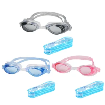 Фарове за очила за плуване, детски водоустойчив очила за басейн със защита от ултравиолетови лъчи, мини очила за плуване с чанта за съхранение, плажни аксесоари