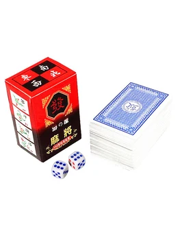 Китайските традиционни карти за игра на Маджонг с 2 кубчета за развлечение на Приятелите на семейството, на Карта за десктоп игри 144 карти / набор от карти за mahjong