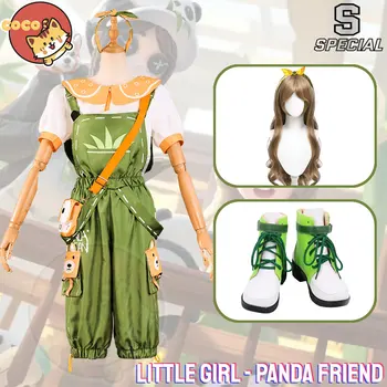 CoCos-S Game Идентичност V Приятел Панди, костюм за cosplay малко момиче Идентичност V, зелен детски гащеризони, костюми и перуки за cosplay