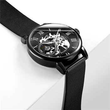 ORKINA Модни луксозни висок клас марка Автоматично мъжки часовник самостоятелно ликвидация, механични ръчни часовници с виртуален скелет, водоустойчив Relogio Masculino