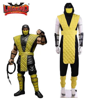Играта Mortal Kombat X Scorpion Костюм Sub-Zero Cosplay Жълто Битка На Мъжкото Облекло За Възрастни Пълен Костюм За Хелоуин Кралят Комплект