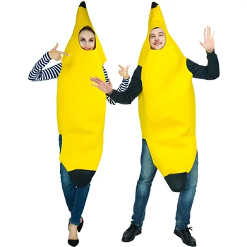 Забавен костюм с банан за възрастни, Унисекс, един размер, костюми за cosplay, женски мъжки костюм с банан за парти