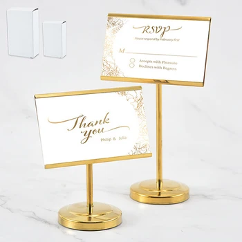 Държач за визитки златен/ сребърен метален държач за снимки, поставка за карти, романтична украса на масата за сватбен банкет
