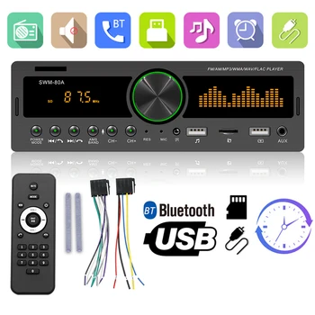 SWM-80B 1 DIN Автомагнитола Аудио копие Bluetooth TF USB AUX-in Локатор Авто Стерео MGO3