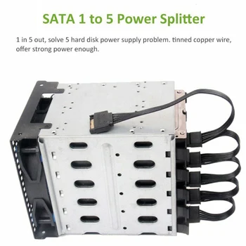 15-Пинов удължителен кабел SATA захранване от 1 до 1 2 3 4 5 удължителен кабел за интерфейс на твърдия диск на компютъра, захранващия Кабел Аксесоари