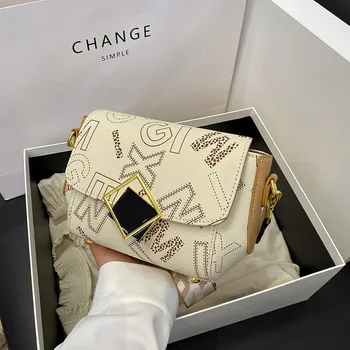 Висококачествени Модни дамски чанти от изкуствена кожа с надпис на известната марка, дизайнерска дамска чанта с широка каишка през рамото си, портмоне и чанта