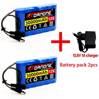Batterie Lithium-Ion Portable Rechargeable, 12V, 30000mah, capacité DC 12.6 v, 30ah, pour moniteur de caméra de vidéosurveillance