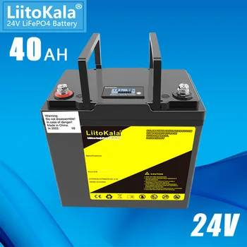 LiitoKala 24V 40Ah 30Ah Lifepo4 акумулаторна батерия с 50A BMS за инвертор на слънчеви панели, скутер резервен източник на захранване с лодка светлина 29,2 V 10A