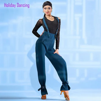 2022 W22D157 Стегнати дамски панталони за латино танци, женски танцови панталони за балните танци корема, костюм за състезания
