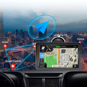 Автомобилен GPS навигатор, 7-инчов навигационно устройство, капацитивен екран, FM-гласови напътствия, Резолюция HD за резервни части за автомобили, камиони G101