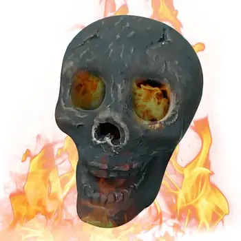 Трупи за огъня с човешки череп, Керамично оцениха влезете с черепа, за огъня, Множество имитация на човешки череп, интериор на главата на скелета, ужасяващо подпори
