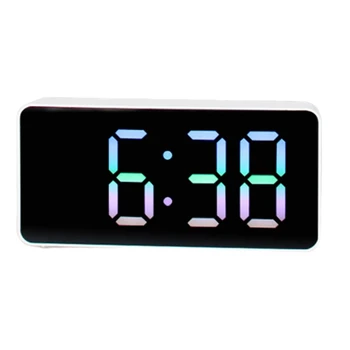 ИНС - Нови led гласови будилници с големи символи, електронни часовници с поддръжка на глас и диммера, цветен светодиод alarm clock