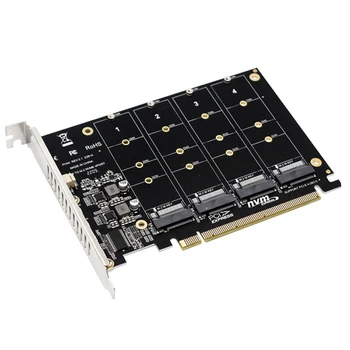 Такса адаптер с 4 порта M. 2 NVME SSD За PCIE X16 M2 SSD Адаптер Преобразувател Заплата За М. 2 PCI-Express SSD/M. 2 NVME PC PCI-E m2 адаптер