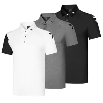 Спортни и ежедневни облекла за голф с къси ръкави, дишаща, быстросохнущий, свободен модерен топ от висококачествен полиестер