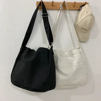 Голям простор, холщовые чанти за рамо за студенти, дамски чанти, корейски чанта, чанта през рамо от памучна тъкан, дамски училищна чанта 2023