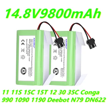 Литиево-йонна батерия 14,8 V 9800 ah, съвместим с Eufy RoboVac 11 11S 15C 15T 12 30 35C Conga 990 1090 1190 Deebot N79 DN622
