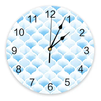 Акварелни сафьяновые сини стенен часовник с Модерен Дизайн Декорация на хола, Кухня Тихи часове Начало декор