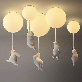 Креативен балон Мечка led висящи лампи Сладко бебе Детска спалня хол трапезария и таван с висящи лампи