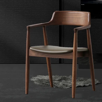 Дървени Трапезни Столове Nordic Mobile Елегантен Кожен стол ръчно изработени за плаж, Подова стол за спални Sillas Para Eventos, Градински Мебели