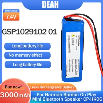 GSP1029102 01 7,4 3000 mah Литиева Замяна на Батерията CP-HK06 За Harman Kardon Go Play Mini Bluetooth Говорител на Литиево-йонни Батерии