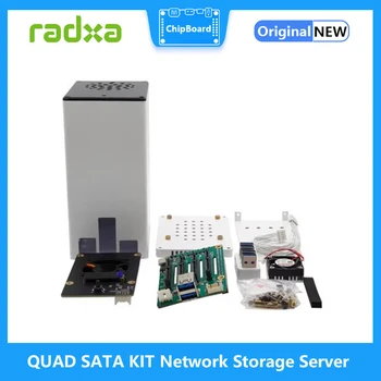 КОМПЛЕКТ за свързване към мрежовия сървър за съхранение на данни RASPBERRY PI 4 с четири SATA конектори