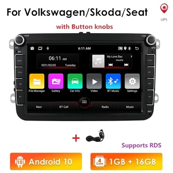 2 Din Android 10 Автомобилен Радиоплеер GPS за Volkswagen VW Golf 5 Polo, Passat B6 Touran Polo Седан, Tiguan, Jetta Carplay Multimidia