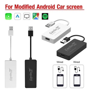 Безжична автоматично адаптер за кола за телефон Android Безжичен ключ Carplay Plug и Play 5 Ghz WiFi Онлайн Актуализация безжичен USB адаптер