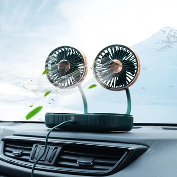 Автомобилен USB вентилатор Sumner за зареждане, въртящи се на 360 градуса, регулируема охлаждане, авто фен, за арматурното табло, за кола, за домашния офис, настолен вентилатор