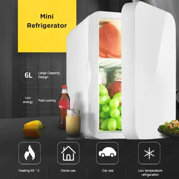 Мини-хладилник Малък автомобилен хладилник на 12V 220V, Однодверный авто домашен тец мини-хладилник с двойно предназначение, охладител и топло