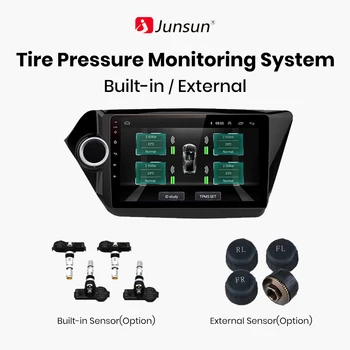 Junsun USB Аларма за Контрол на Налягането в Гумите TPMS С 4 Вътрешни Сензори за Автомобилни DVD-Плеър, Навигация, Автомобилни Аксесоари