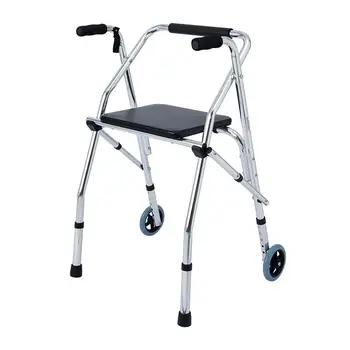 Проходилка за възрастни хора от алуминиева сплав, сгъваеми преносими проходилка за възрастни хора с увреждания, количка за рехабилитация, проходилка с колела