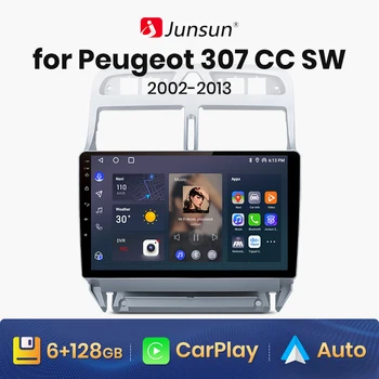 Junsun V1 Pro 8G + 256G За Peugeot 307 307CC 307SW 2002-2013 радиото в автомобила Автомобилни видео плейъри CarPlay Android Auto No 2din 2 din DVD