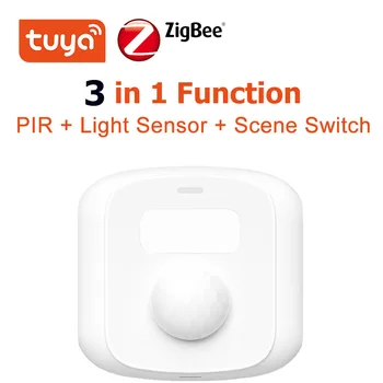 3в1 Sasha Wifi/Zigbee Интелигентен Сензор за Движение, Преминете на Осветление, Сцена, Приложение/Функция за Гласов Контрол, Инфрачервен Ключ за Устройства на Sasha