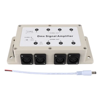 Dc12-24V 8-канален изход DMX Dmx512 led контролер, усилвател на сигнала, сплитер, дозатори за домашно оборудване