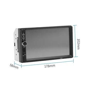 Универсален 7-Инчов 2 Din Радиомагнитофон Плейър Със Сензорен Екран, Стерео MP5 Bluetooth Мултимедиен Плейър с Камера 7018B