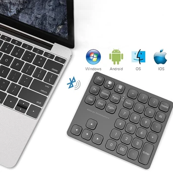Акумулаторна двойна цифрова клавиатура Bluetooth, безжична цифрова клавиатура с 36 бутони, външна цифрова клавиатура за въвеждане на данни