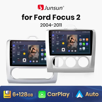 Junsun V1 AI Voice Безжичен CarPlay Android Авторадио за Ford Focus 2 3 Mk2 Mk3 2004-2011 4G Автомобилен Мултимедиен GPS 2din авторадио