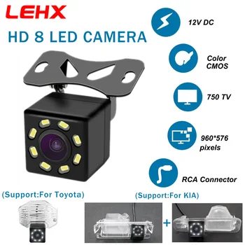 LEHX автомобилна камера за обратно виждане нощно виждане, автоматична паркинг на заден ход, водоустойчив 170-градусов HD, водоустойчив CCD-HD монитор