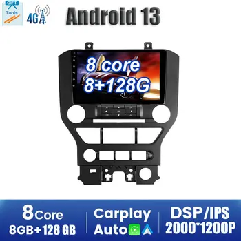 ДПС Carplay Android 13 Авто радио мултимедиен стереоплеер WiFi GPS навигация за Ford Mustang