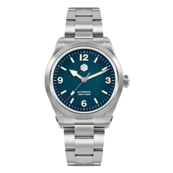 Мъжки автоматичен часовник San Martin 38 мм, луксозни часовници, механични часовници, цилиндър, Сапфир, 10ATM, водоустойчив BGW-9, светлинен NH35
