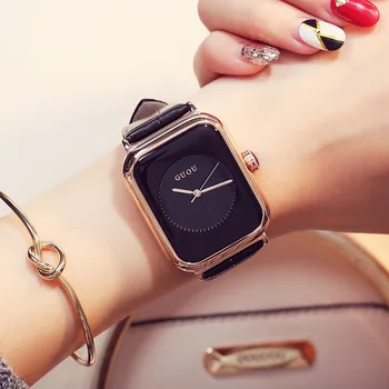 Квадратни часовници дамски модни корейски прости кварцов часовник унисекс дамски часовник