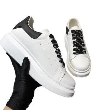 2023 Нови малки бели обувки с капка лепило Matsuke на дебела подметка, модни и ежедневни дамски обувки