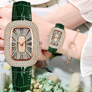 Моден дамски кварцов часовник с диаманти, бижута, гривни, ръчни часовници, дамски студентски мода, улични ръчен часовник