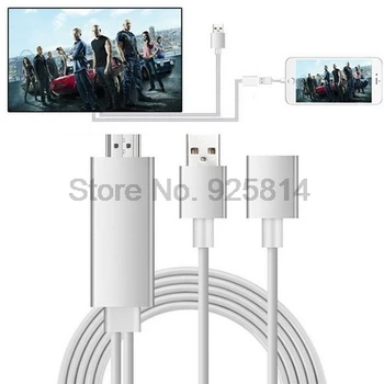 dhl или ems 20pcs HDMI-Съвместим кабел за HDTV адаптер AV кабел 8 Pin/Micro USB-HDMI-1080P съвместим за iPhone 5 6 