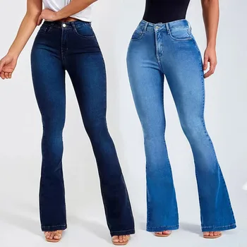 НОВИ Секси дънки, дънкови панталони, разкроена панталони с висока талия, джеггинсы, еластични тънки гамаши, Модни стегнати панталони, Размер S-2XL
