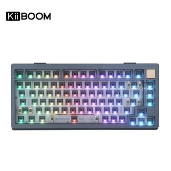 KiiBOOM Moonshadow 81 Алуминиева Жичен механична клавиатура VIA/QMK USB-C, с възможност за гореща замяна Barebones Kit NKRO на южната страна на RGB