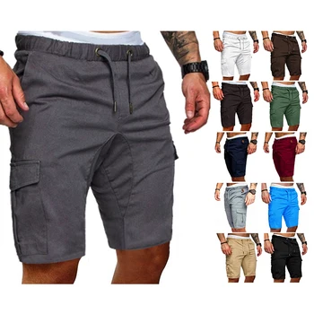 Мъжките ежедневни панталони с еластичен шнурком, фитнес, Фитнес зала, Шорти за бягане, плажни шорти, Бански, спортно облекло